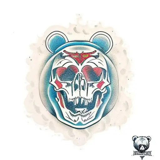 bear skull tattoo design idea