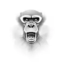 angry mandrill face tattoo design idea