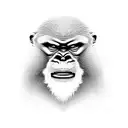 angry mandrill face tattoo design idea
