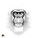 angry mandrill face tattoo design idea
