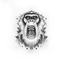 angry mandrill face tattoo design idea