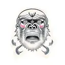angry mandrill face tattoo design idea