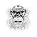 angry mandrill face tattoo design idea