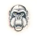 angry mandrill face tattoo design idea