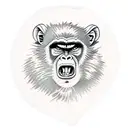 angry baboon face tattoo design idea