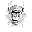 angry baboon face tattoo design idea
