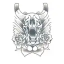 bear skull tattoo design idea