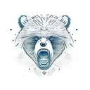 angry bear head tattoo design idea