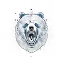 angry bear head tattoo design idea