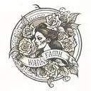 walk by faith, not by sight  tattoo design idea