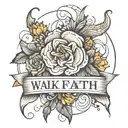 walk by faith, not by sight  tattoo design idea