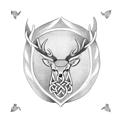 Celtic Stag coat of arms tattoo design idea