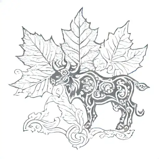 A Canadian leaf  Inside will be the German egale, the Spanish bull, and the Italy coliseum  tattoo design idea