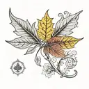 A Canadian leaf  Inside will be the German egale, the Spanish bull, and the Italy coliseum  tattoo design idea