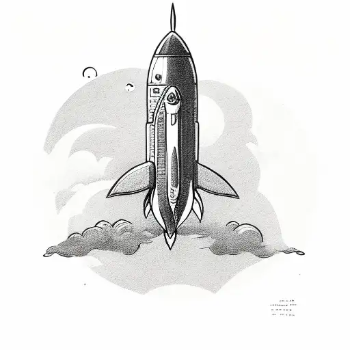 rocket ready to take off tattoo design idea