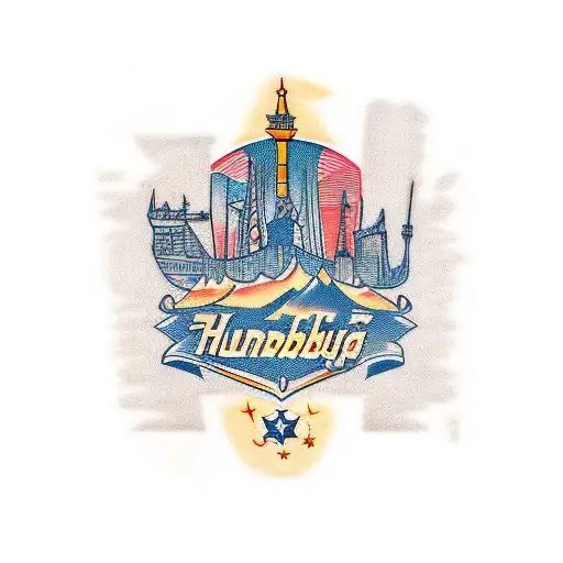 Hamburg City Skyline and logo tattoo design idea