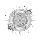 A celestial map with constellations forming the shape of a pirate ship tattoo design idea