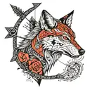 An arrow piercing through a wolf's silhouette, symbolizing strength and resilience in Turkish history tattoo design idea