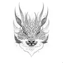 A dotwork tattoo illustrating a mystical South American rainforest with vibrant wildlife and cascading waterfalls tattoo design idea