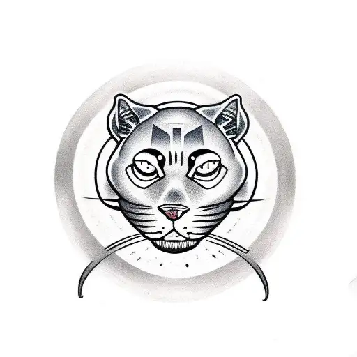 Panther; full body; facing down; American traditional; sailor Jerry;  tattoo design idea