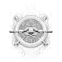 Create a dotwork tattoo of a crossfit barbell surrounded by a wreath of resilience and loyalty symbols tattoo design idea