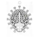 A brain with intricate gears and locks, symbolizing the complexity of overthinking and the struggle to trust one's own thoughts tattoo design idea