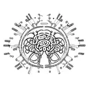 A brain with intricate gears and locks, symbolizing the complexity of overthinking and the struggle to trust one's own thoughts tattoo design idea