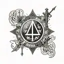 Incorporate a treasure map with hidden clues and symbols related to the Knights Templar and the search for treasure, combined with elements of Egyptian archaeology such as hieroglyphics and ancient artifacts tattoo design idea