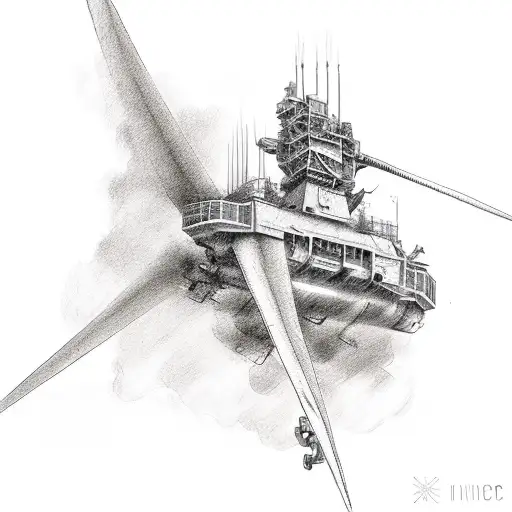 military soldier and wind turbine technician tattoo design idea