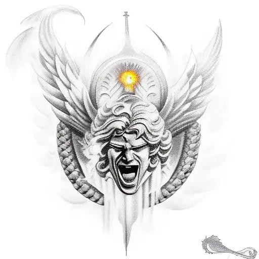 falling Icarus greec mythology tattoo design idea
