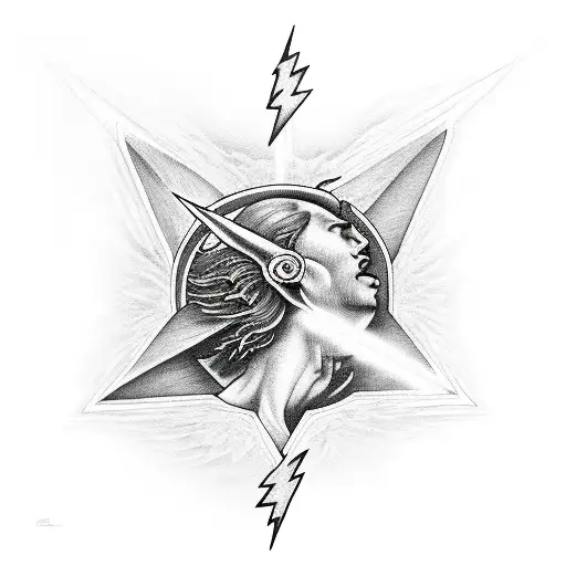 Icarus with lightning  tattoo design idea