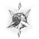 Icarus with lightning  tattoo design idea