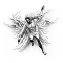 Icarus with lightning  tattoo design idea