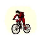 kaneda from anime Akira sitting on bike tattoo design idea