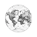 World map overlaid on a globe tattoo design idea