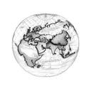 World map overlaid on a globe tattoo design idea