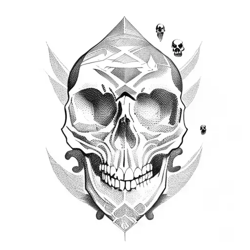 skull and souls tattoo design idea