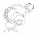 generates a minimalist tattoo combining 3 words family, strength and faith with leftovers in black tattoo design idea