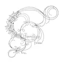 generates a minimalist tattoo combining 3 words family, strength and faith with leftovers in black tattoo design idea