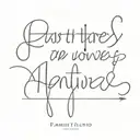 generates a minimalist tattoo of 3 words family, strength and faith with leftovers in black tattoo design idea