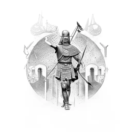 Roman history but only use the symbols and the artstyle they have used at that time tattoo design idea