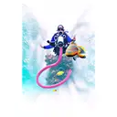 Underwater galaxy scene with scuba diver exploring tattoo design idea