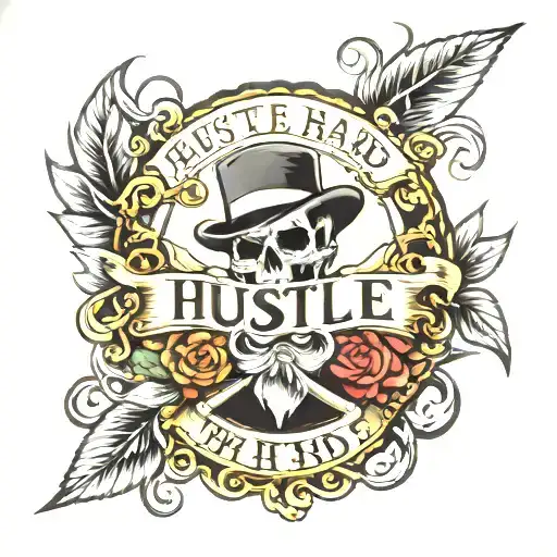 hustle hard tattoo design idea