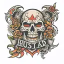 hustle hard tattoo design idea