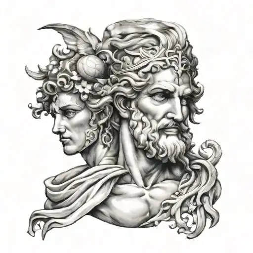 12 olympic greek gods Olympus tattoo design idea