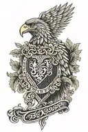 polish eagle Irish harp tattoo design idea
