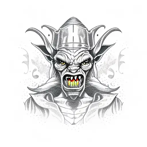 goblin wizard tattoo design idea