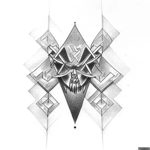 Letters LCKG with crossed hammers tattoo design idea