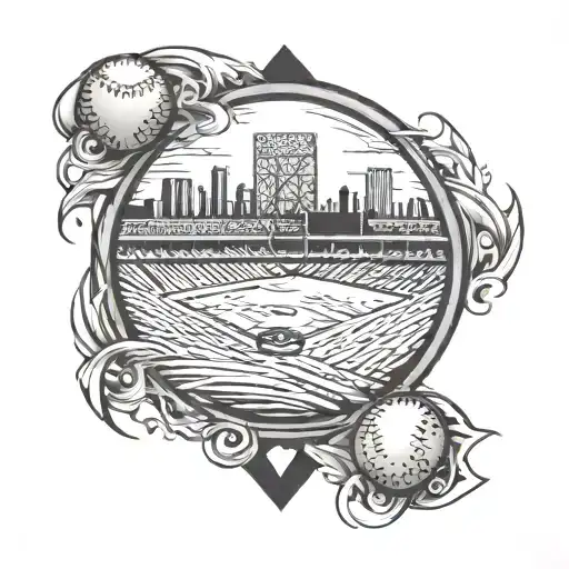 baseball diamond tattoo design idea