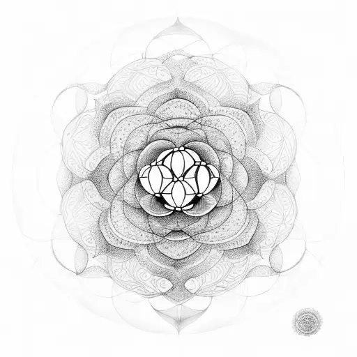 flower of life fine line tattoo design idea